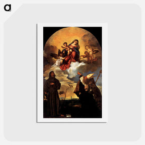 アートポストカード-Madonna in Glory with the Christ Child and Sts Francis and Alvise with the Donor - ティツィアーノ ヴェチェッリオ Postcard.