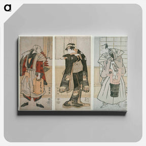 アートパネル-Characters from the Kabuki Play Matsu Ha Misao Onna Kusunoki Niban-me - 東洲斎 写楽 Canvas.