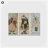 アートポストカード-Characters from the Kabuki Play Matsu Ha Misao Onna Kusunoki Niban-me - 東洲斎 写楽 Postcard.