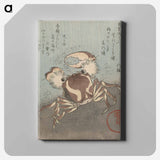 アートパネル-Crab on the Waterfront with Poems
 - 歌川 国貞 Canvas.