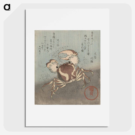 アートポスター-Crab on the Waterfront with Poems
 - 歌川 国貞 Poster.