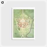 アートポストカード-Color plan of the Rome World's Fair - アンティーク地図 Postcard.