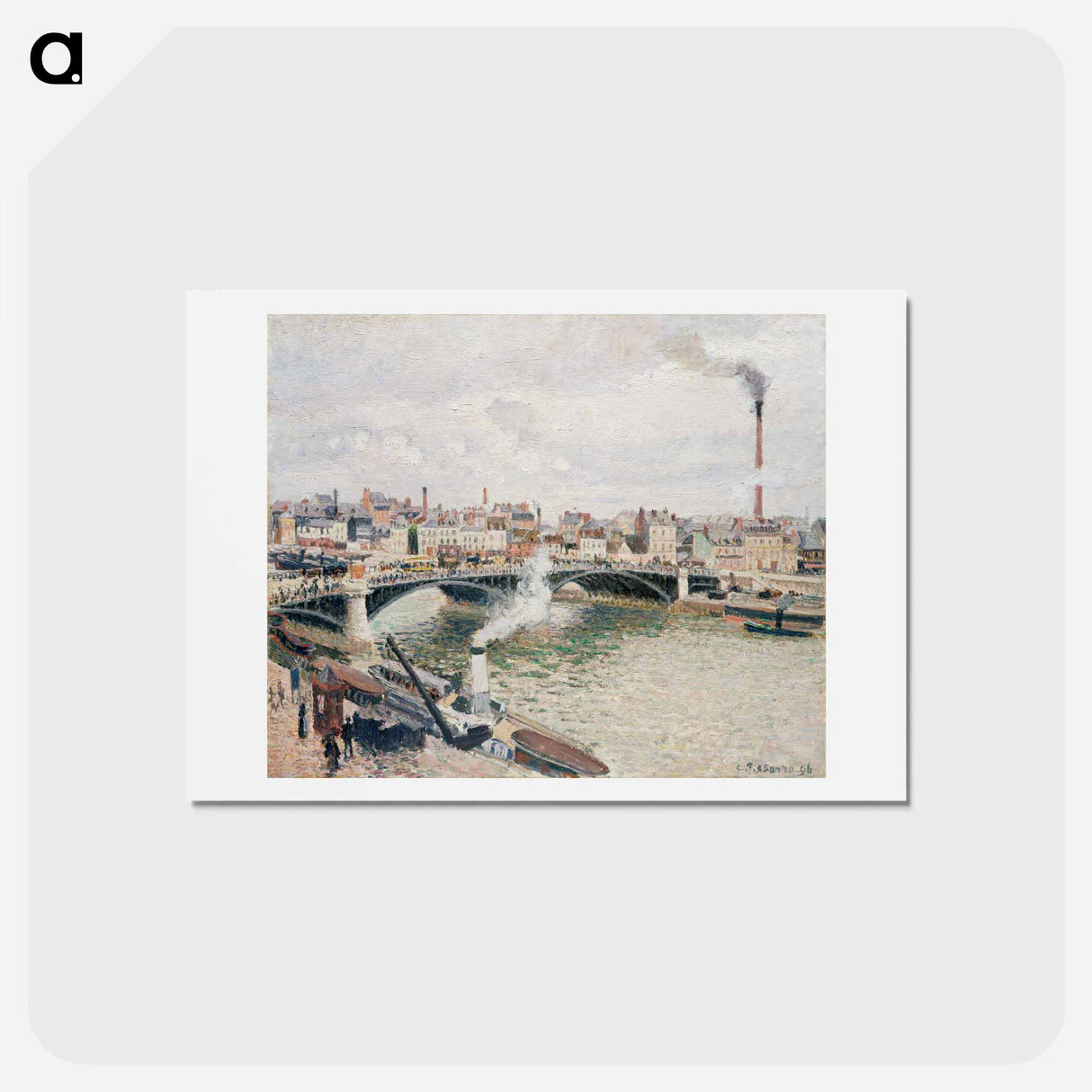 アートポストカード-Morning, An Overcast Day, Rouen - カミーユ ピサロ Postcard.