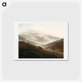 アートポストカード-Riesengebirge Landscape with Rising Fog - カスパー ダーヴィト フリードリヒ Postcard.