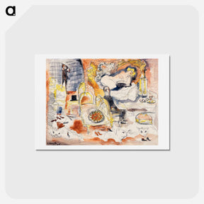 アートポストカード-Count Muffat Discovers Nana with the Marquis de Chouard - チャールズ デムス Postcard.