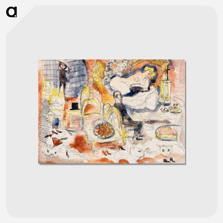アートポストカード-Count Muffat Discovers Nana with the Marquis de Chouard - チャールズ デムス Postcard.