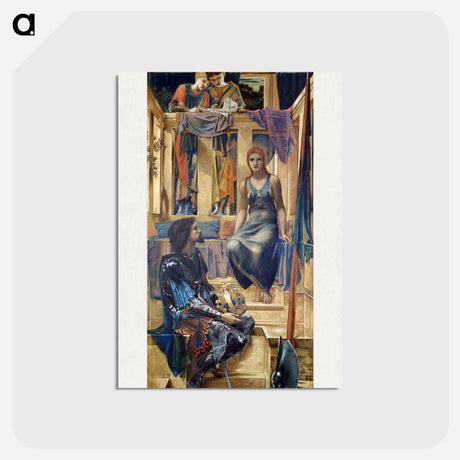 アートポストカード-King Cophetua and the Beggar Maid - Cartoon Study - エドワード バーン ジョーンズ Postcard.