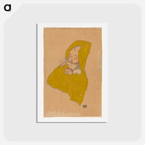 アートポストカード-Säugling im Wickelpolster - エゴン シーレ Postcard.