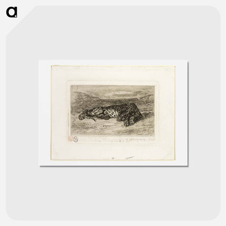 アートポストカード-イエロー - ウジェーヌ ドラクロワ Postcard.