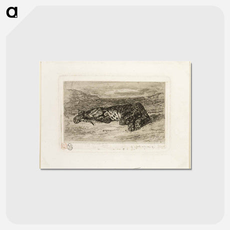 アートポストカード-イエロー - ウジェーヌ ドラクロワ Postcard.