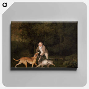 アートパネル-Freeman with Dying Doe and Hound
 - ジョージ スタッブス Canvas.