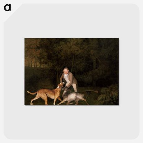 アートポストカード-Freeman with Dying Doe and Hound
 - ジョージ スタッブス Postcard.