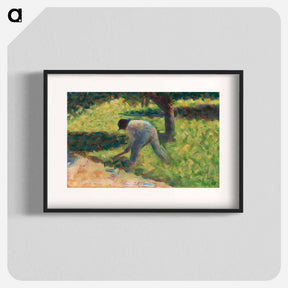 アートポスター-Peasant with a Hoe - ジョルジュ スーラ Poster.