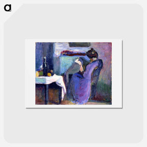 アートポストカード-Reading Woman In Violet Dress - アンリ マティス Postcard.