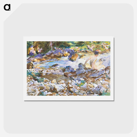 アートポストカード-Mountain Stream - ジョン シンガー サージェント Postcard.