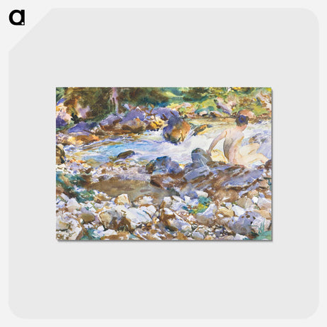 アートポストカード-Mountain Stream - ジョン シンガー サージェント Postcard.