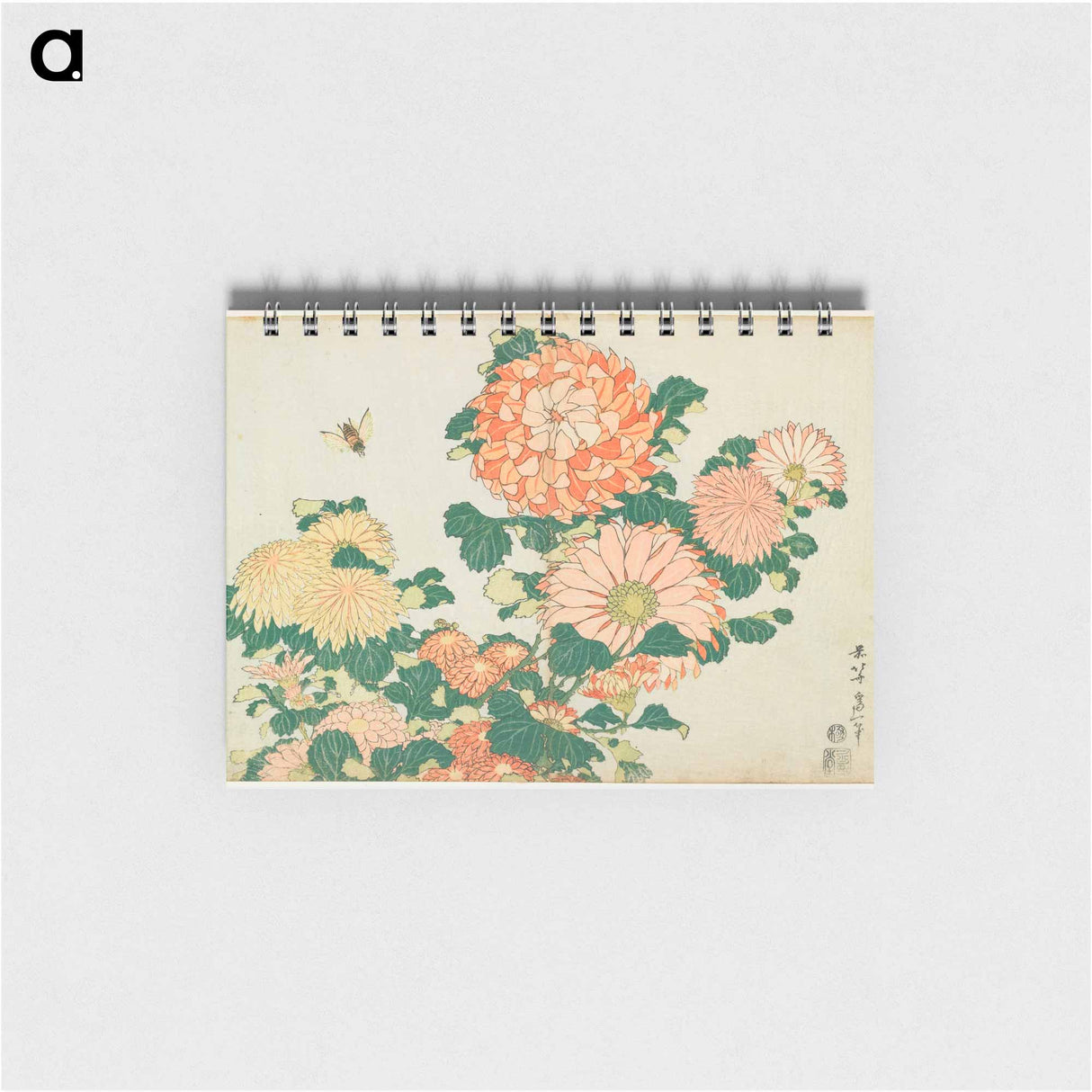 Chrysanthemums and Horsefly - 葛飾 北斎 Memo.