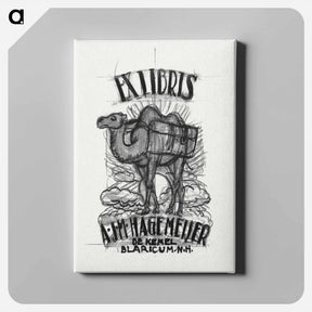 アートパネル-Design for an ex-libris by Antonius Johannes Maria Hagemeijer: camel - レオ ヘステル Canvas.