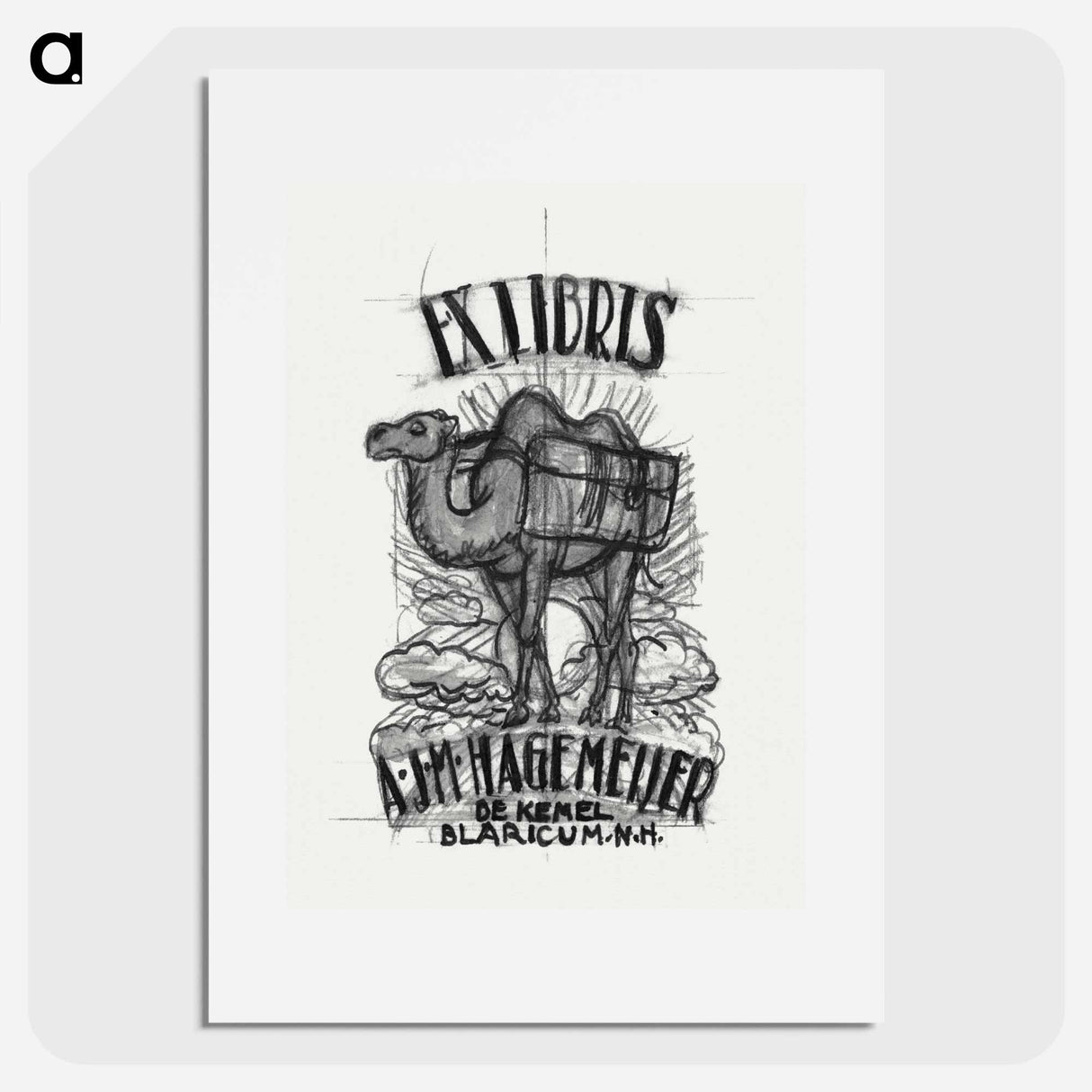 Design for an ex-libris by Antonius Johannes Maria Hagemeijer: camel - Leo Gestell Poster.