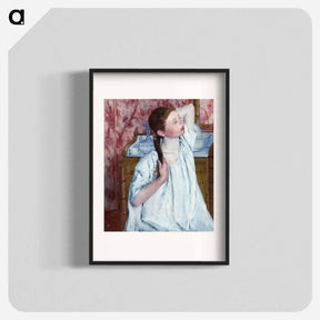アートポスター-Girl Arranging Her Hair - メアリー カサット Poster.