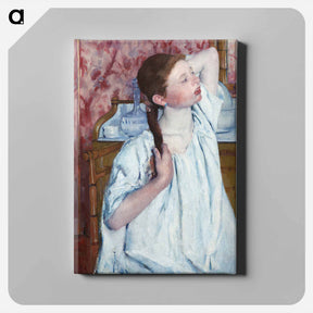 アートパネル-Girl Arranging Her Hair - メアリー カサット Canvas.