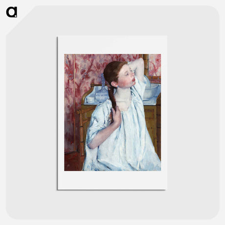 アートポストカード-Girl Arranging Her Hair - メアリー カサット Postcard.
