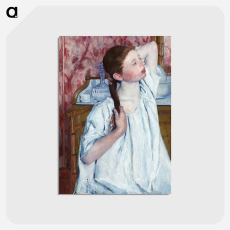 アートポストカード-Girl Arranging Her Hair - メアリー カサット Postcard.