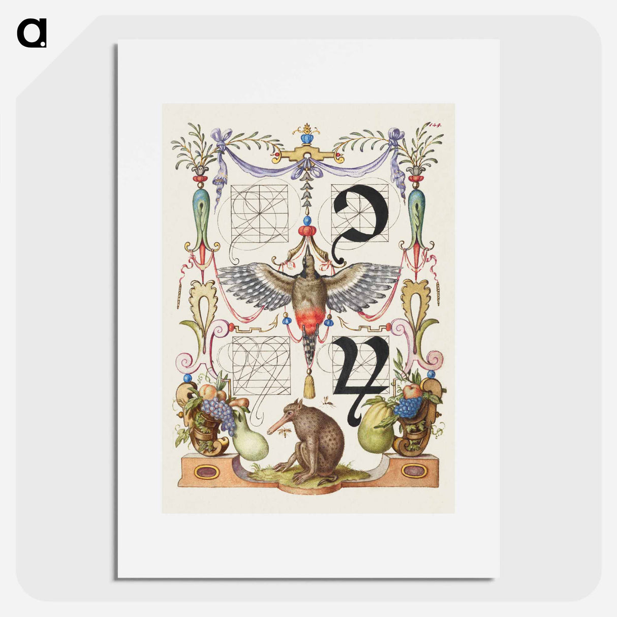 アートポスター-Guide for Constructing the Tironian con and orum
 - 書道のお手本 Poster.