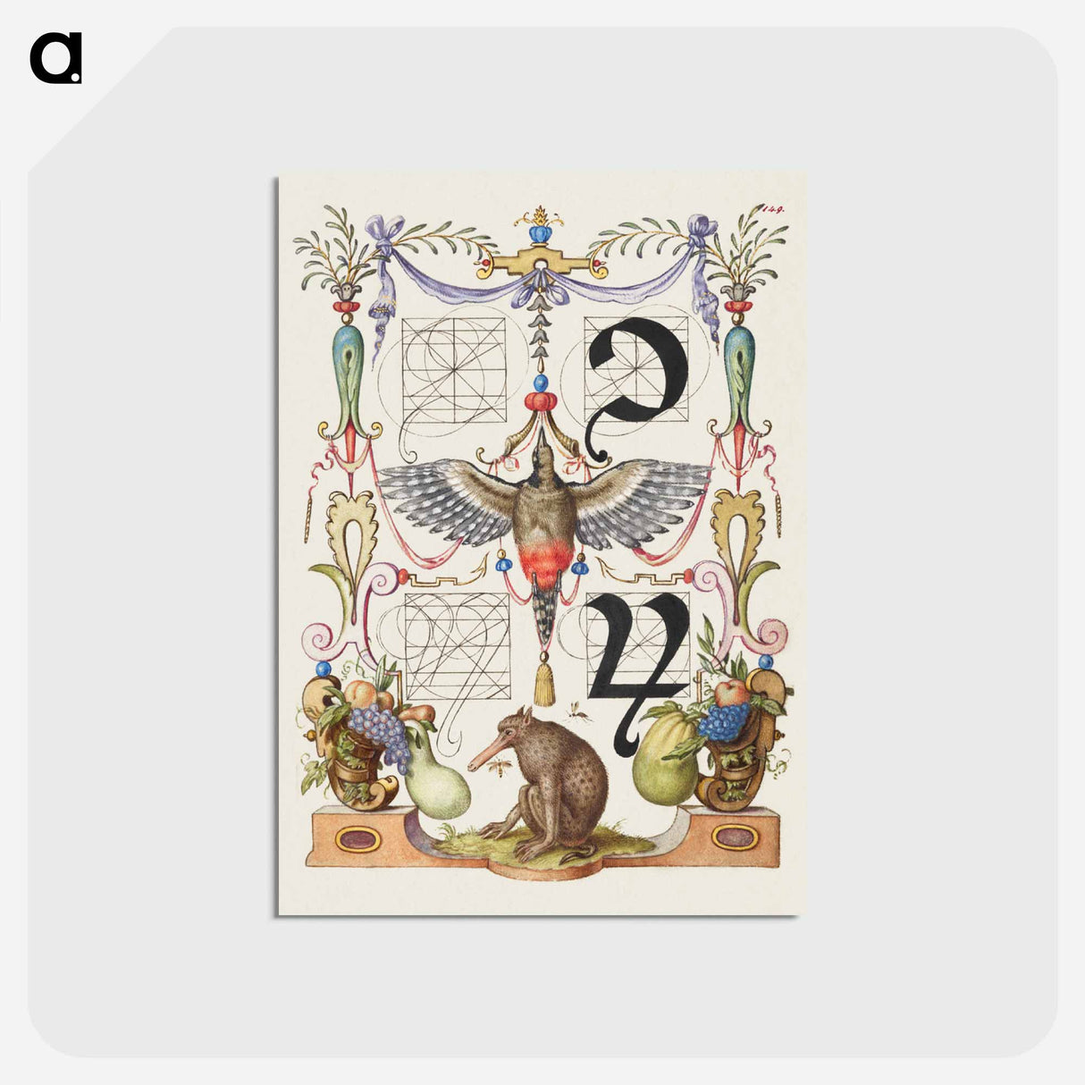 アートポストカード-Guide for Constructing the Tironian con and orum
 - 書道のお手本 Postcard.