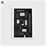 アートポストカード-Composition VI (on black fond) - テオ ファン ドゥースブルフ Postcard.