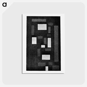 アートポストカード-Composition VI (on black fond) - テオ ファン ドゥースブルフ Postcard.