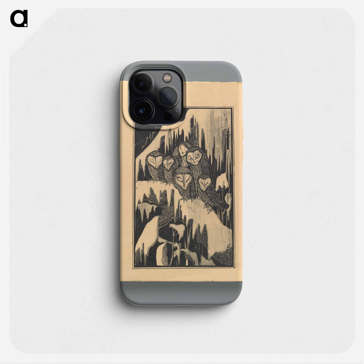 Zes kerkuilen slapend op besneeuwde takken - テオ ヴァン ホイテマ Phone Case.