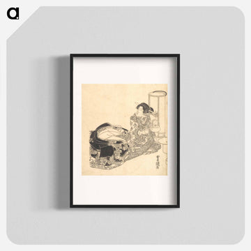 Courtesan or Actor as Courtesan Pouring Tea by the Light of a Lantern
 - 歌川 豊国 Poster.