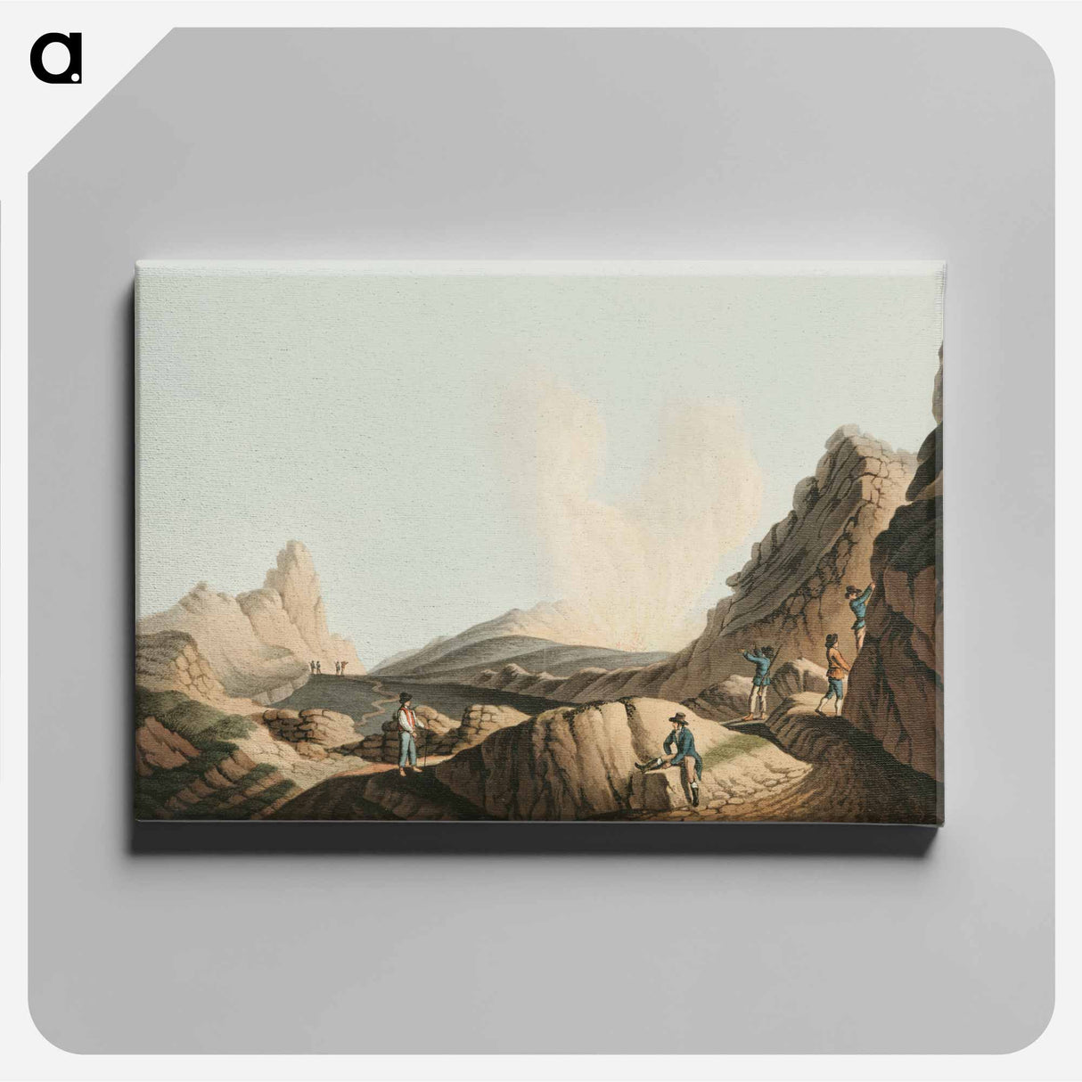 Crater in the Island of Stromboli - View of the Ottoman Empire Canvas.