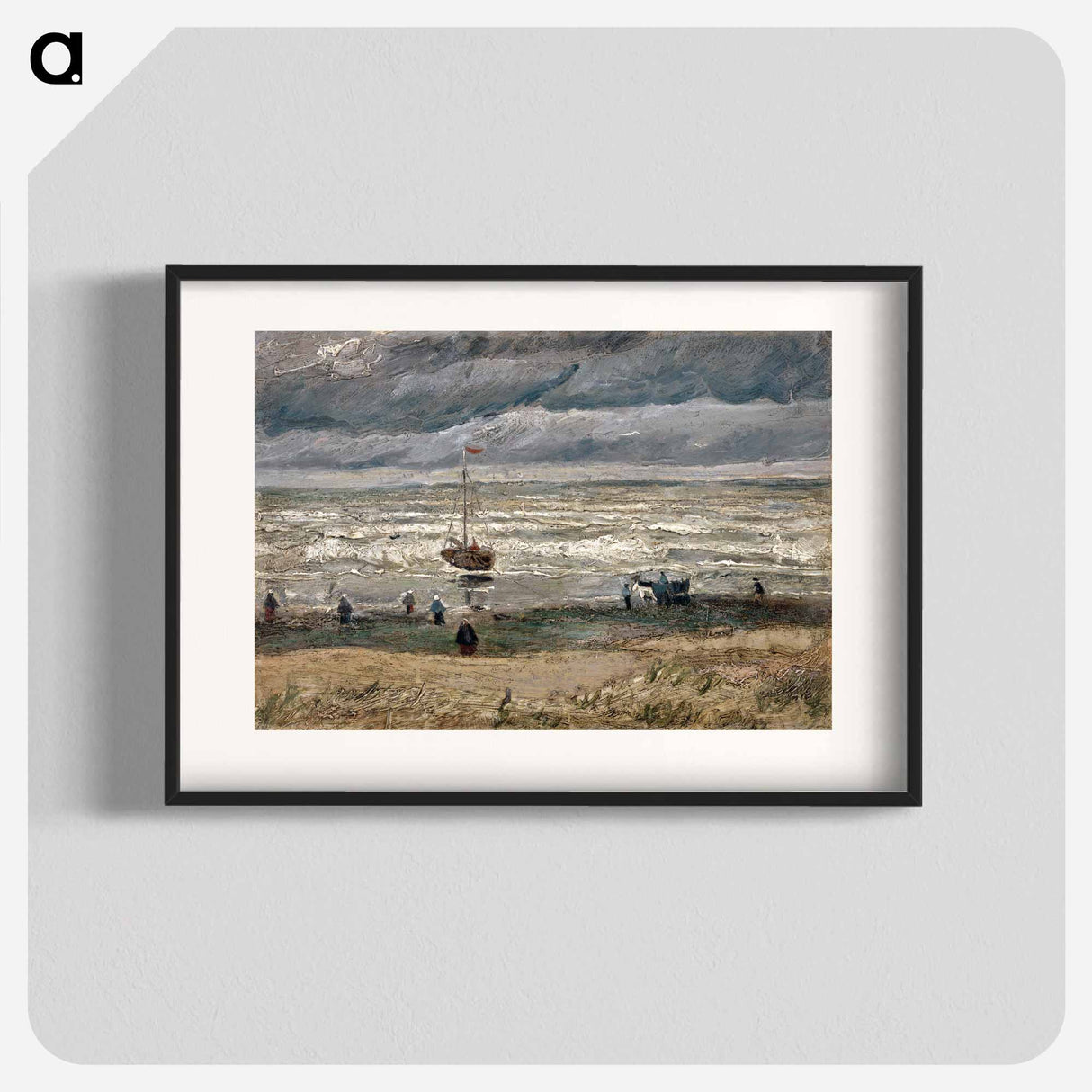 Beach at Scheveningen in Stormy Weather - フィンセント ファン ゴッホ Poster.