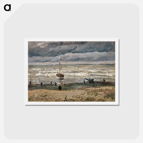 アートポストカード-Beach at Scheveningen in Stormy Weather - フィンセント ファン ゴッホ Postcard.