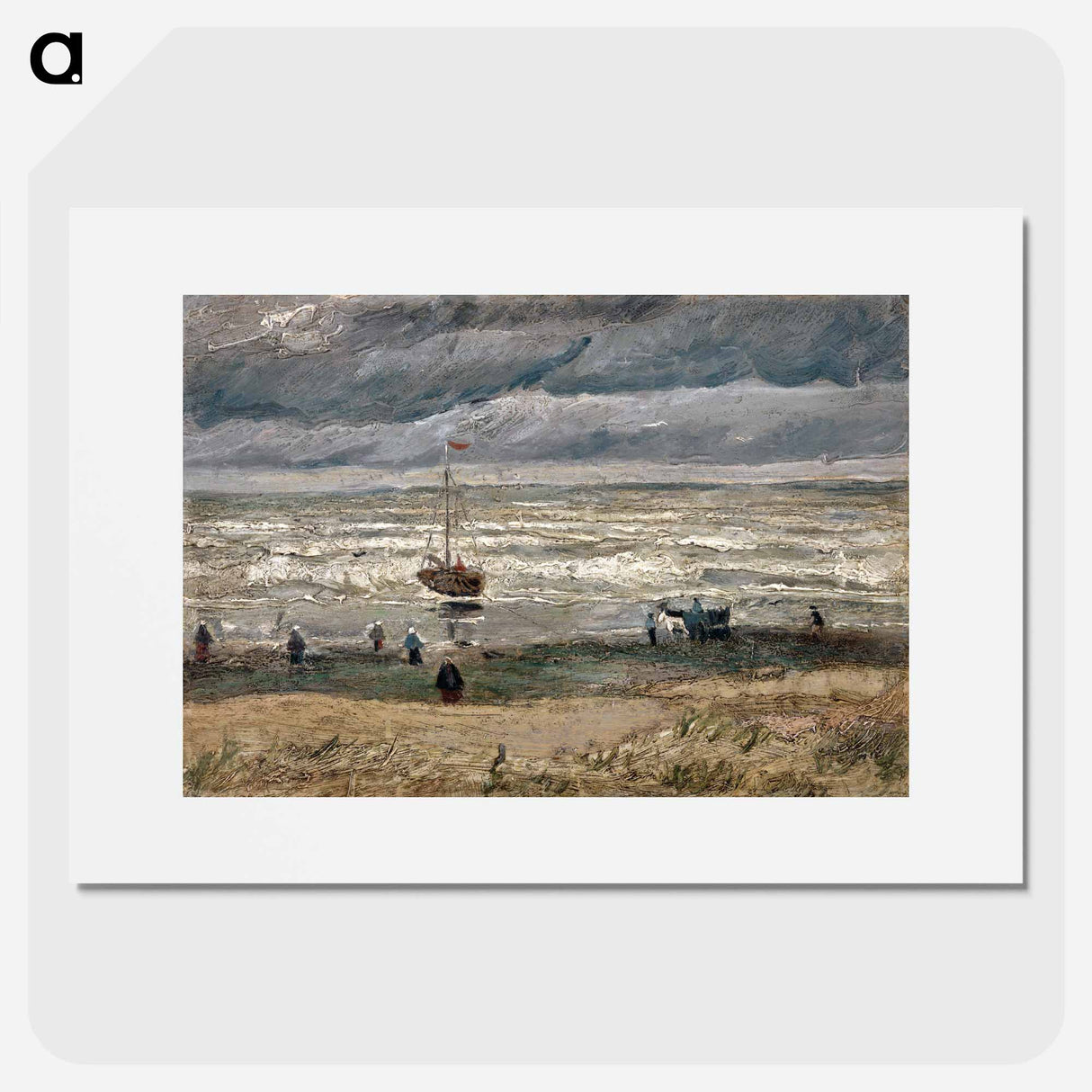 Beach at Scheveningen in Stormy Weather - Vincent van Gogh Poster.