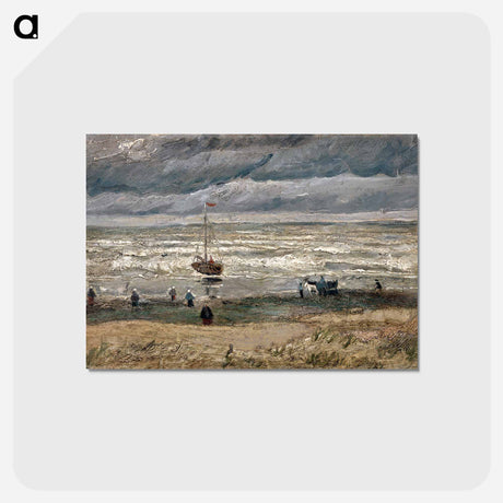 アートポストカード-Beach at Scheveningen in Stormy Weather - フィンセント ファン ゴッホ Postcard.