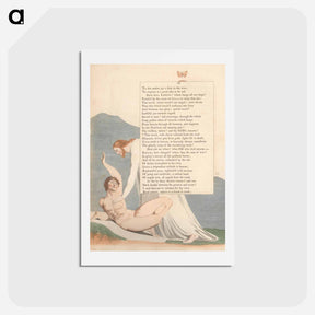 アートポストカード-Young's Night Thoughts, Page 90, That Touch, with Charm Celestial Heals the Soul - ウィリアム ブレイク Postcard.