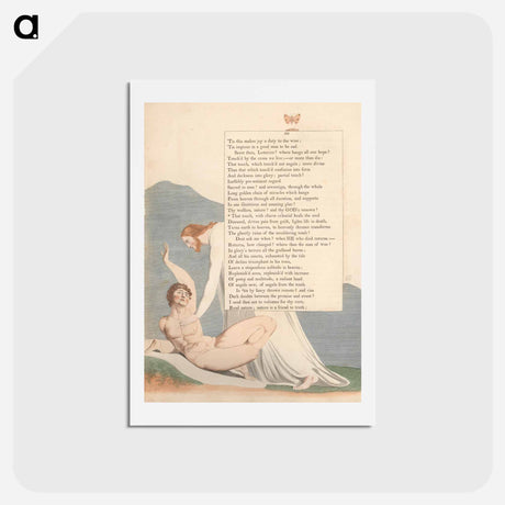 アートポストカード-Young's Night Thoughts, Page 90, That Touch, with Charm Celestial Heals the Soul - ウィリアム ブレイク Postcard.