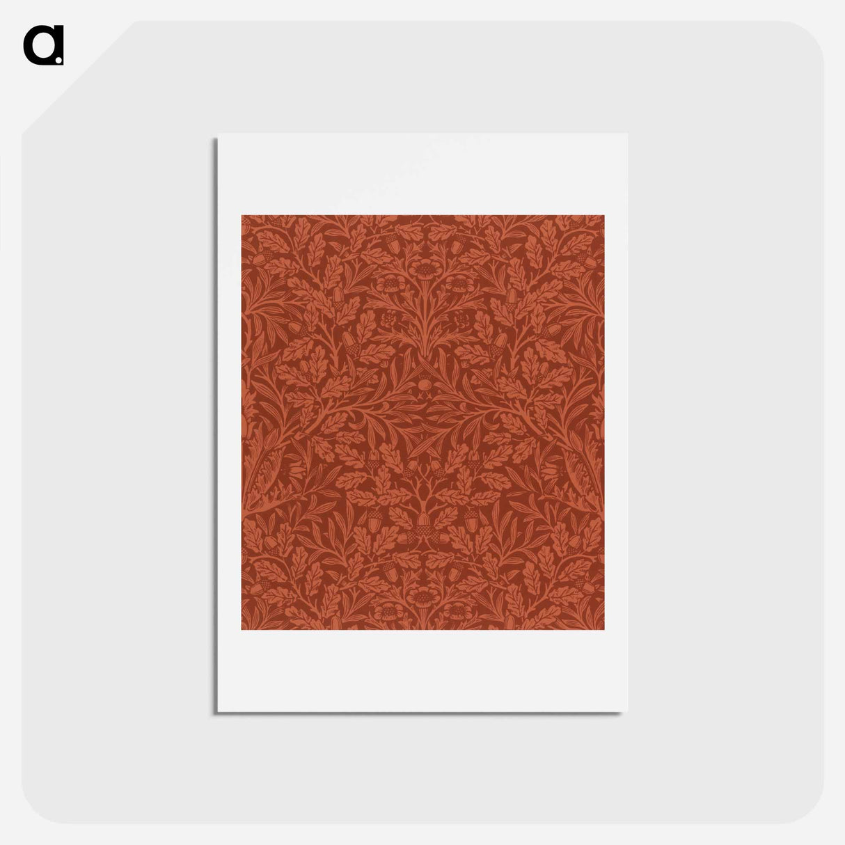 アートポストカード-Acorns and oak leaves design - ウィリアム モリス Postcard.
