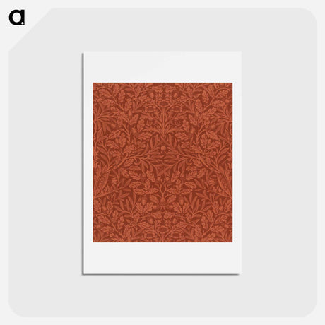 アートポストカード-Acorns and oak leaves design - ウィリアム モリス Postcard.