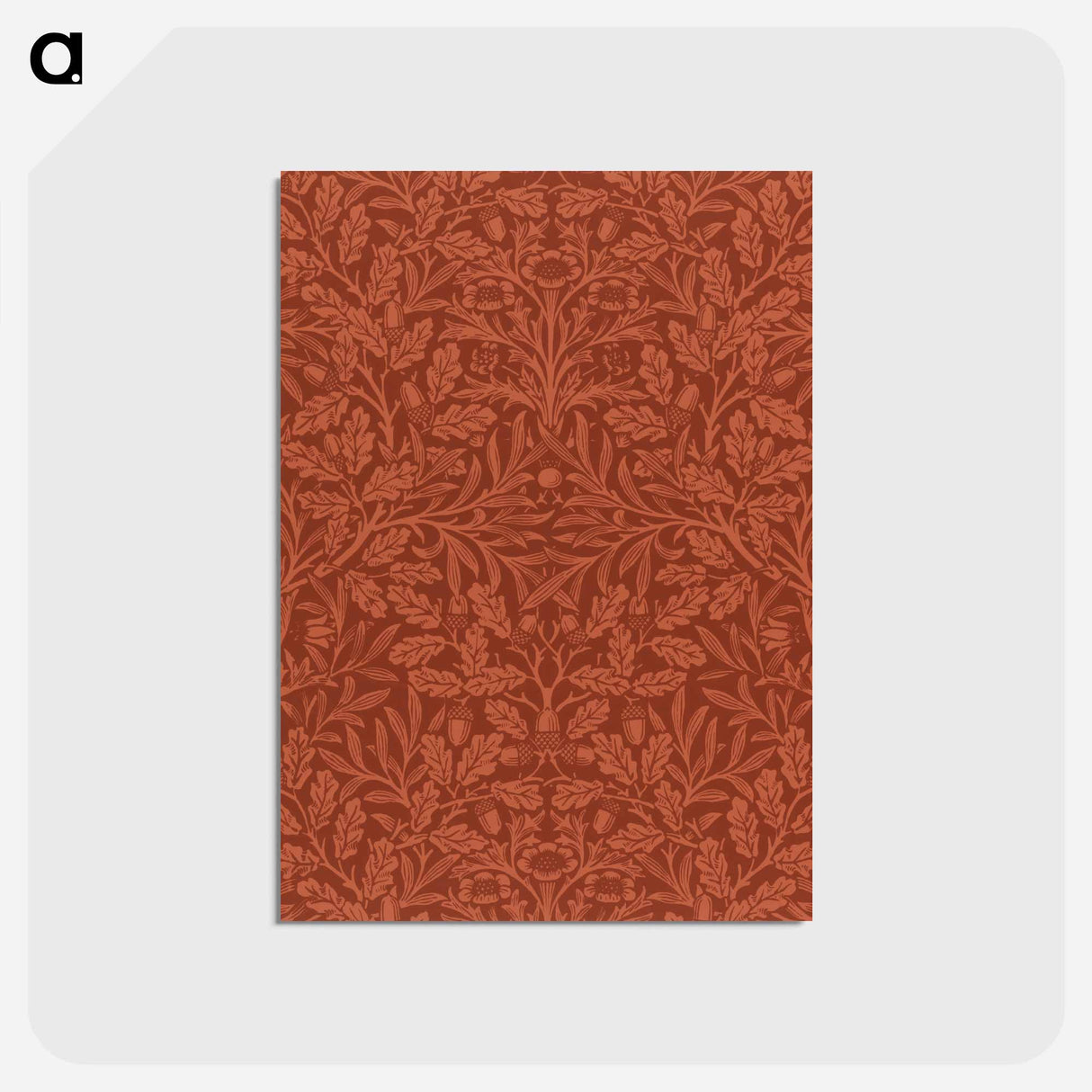 アートポストカード-Acorns and oak leaves design - ウィリアム モリス Postcard.