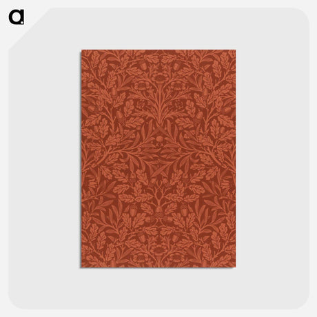 アートポストカード-Acorns and oak leaves design - ウィリアム モリス Postcard.