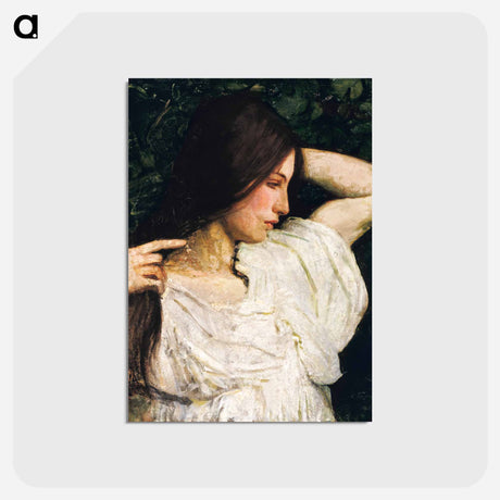アートポストカード-Girl Arranging Her Hair - アボット ハンダーソン セイヤー Postcard.