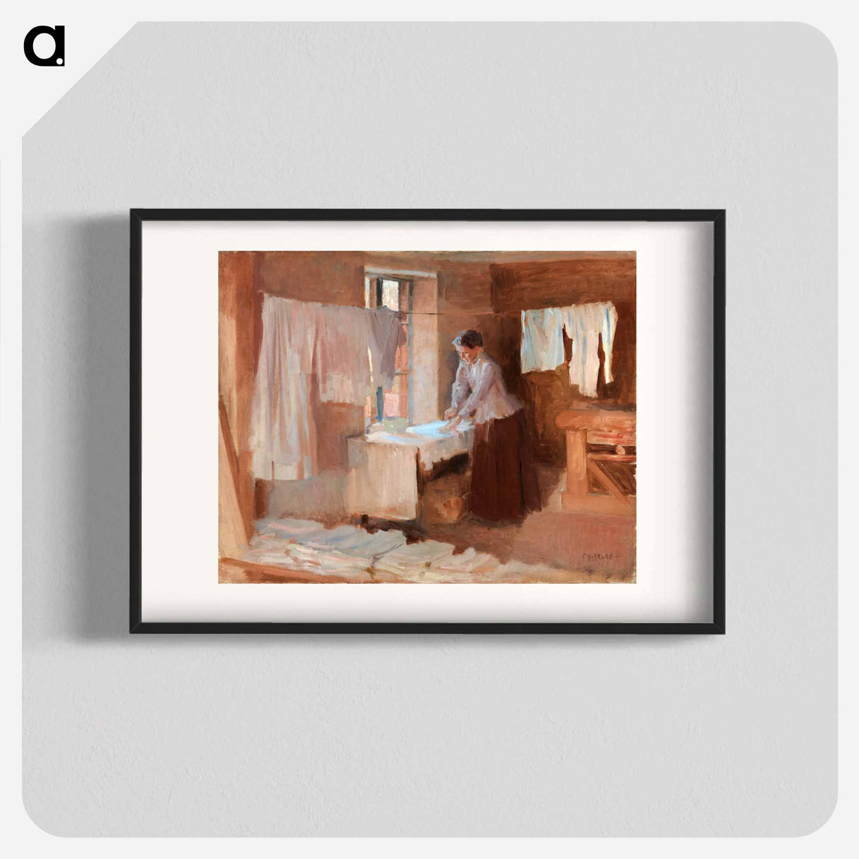 Woman ironing, study for the washerwomen - アルバート エーデルフェルト Poster.