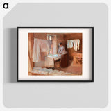 Woman ironing, study for the washerwomen - アルバート エーデルフェルト Poster.