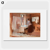 Woman ironing, study for the washerwomen - アルバート エーデルフェルト Poster.