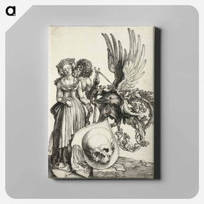 アートパネル-Coat of Arms with a Skull - アルブレヒト デューラー Canvas.