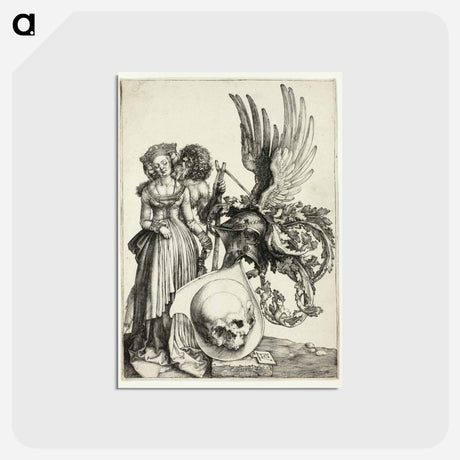 アートポストカード-Coat of Arms with a Skull - アルブレヒト デューラー Postcard.